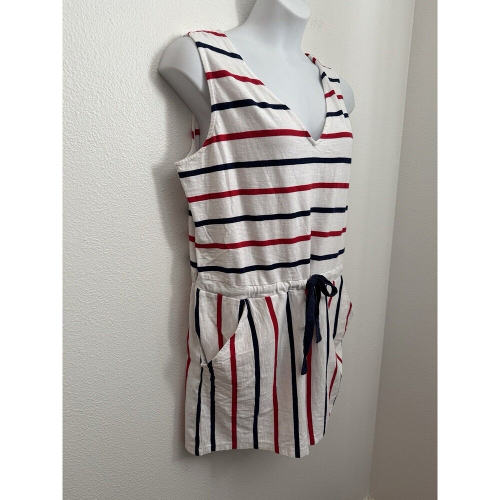 Vineyard Vines Womens XL Romper Shorts White Red Blue Striped Cotton Patriotic - Picture 4 of 7